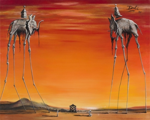 Dali painting of elephants