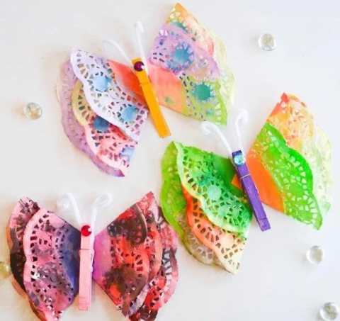 Painted Butterfly Doily