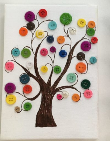 A tree with buttons for leaves