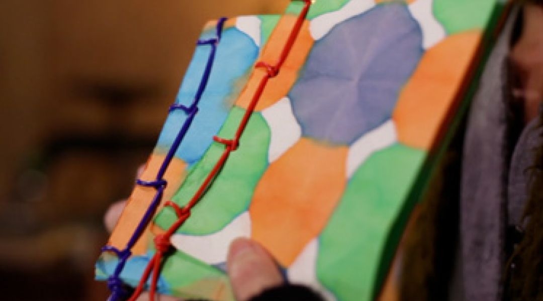 A simple handmade book with a colorful cover