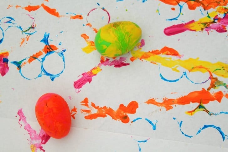 Eggs used as splatter paint