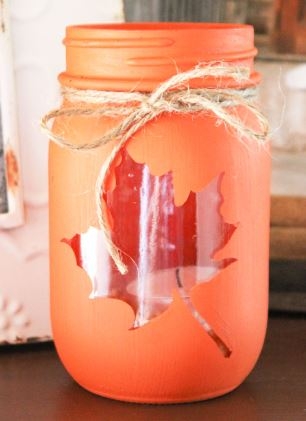 Mason Jar Leaf Lantern 