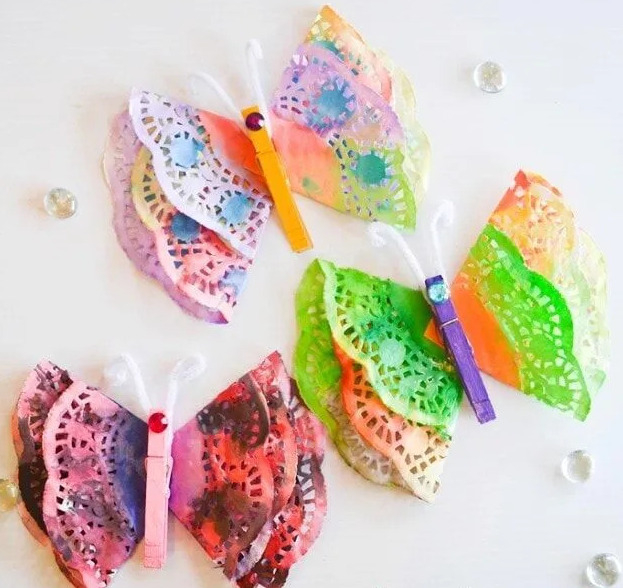 Painted Butterfly Doily